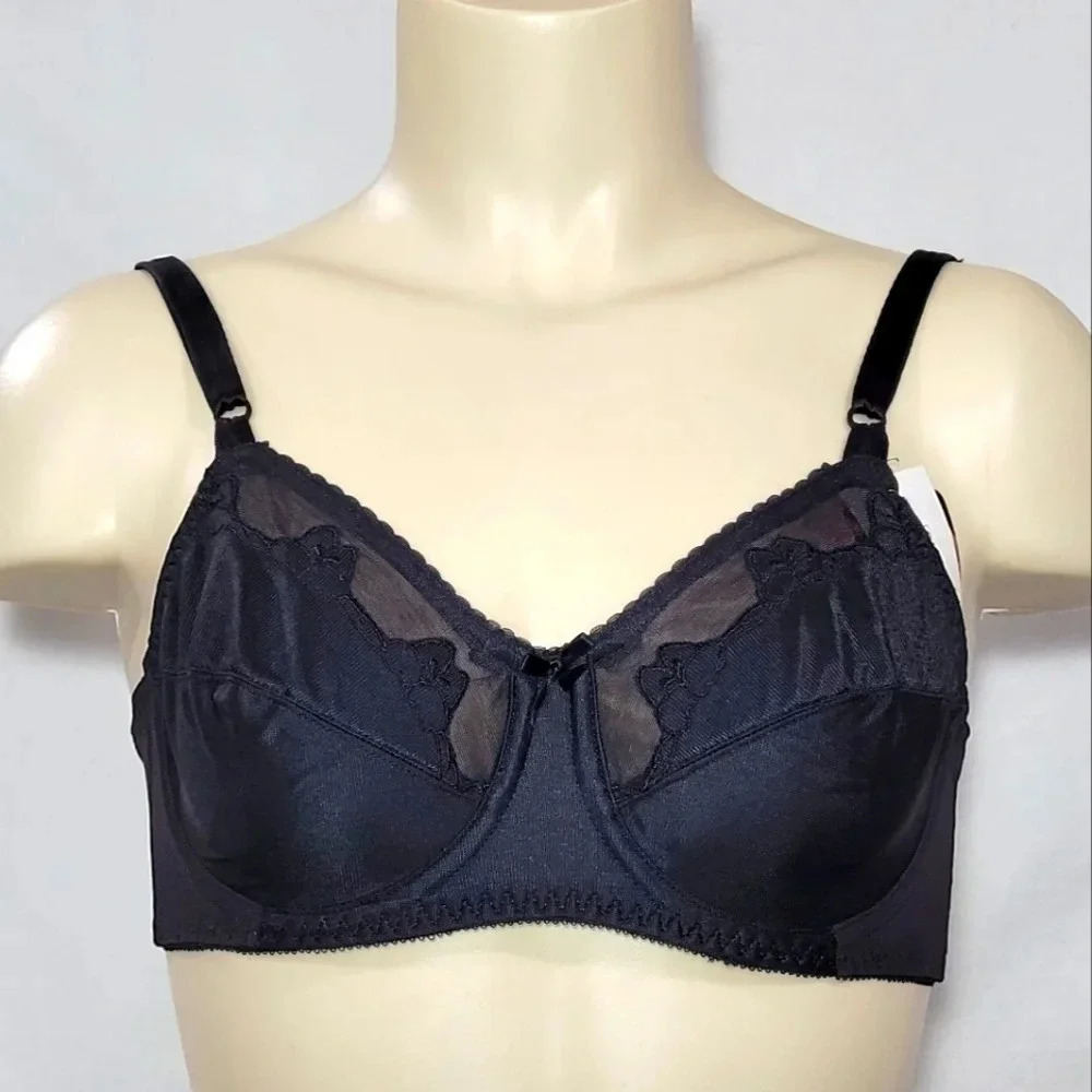 38B‎ Bali 180 Flower Underwire Bra Black New with Tags